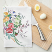 Fleurs colorées Bouquet Giraffe Serviette de cuisi (Quart Plié)