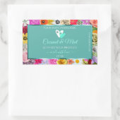 Fleurs colorées Cadre produit Turquoise Étiquettes (Sac)