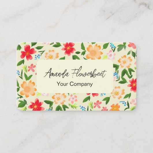 Fleurs colorées Carte de visite (Devant)