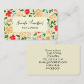 Fleurs colorées Carte de visite (Devant / Derrière)