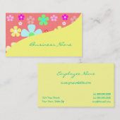 Fleurs colorées Cartes de visite (Devant / Derrière)