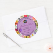 Fleurs colorées Clair violet Logo Étiquette (Enveloppe)
