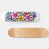 Fleurs colorées cool Planche à papillon Skateboard (Horz)