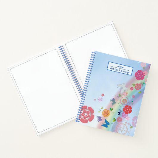 Fleurs colorées dessinant Carnet (Intérieur)