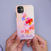 Fleurs colorées dessinant coque iphone