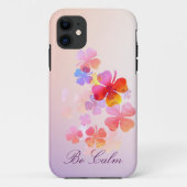Fleurs colorées dessinant coque iphone (Dos)