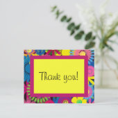 Fleurs colorées Fille Merci d'anniversaire Carte p (Debout devant)