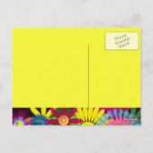 Fleurs colorées Fille Merci d'anniversaire Carte p (Dos)