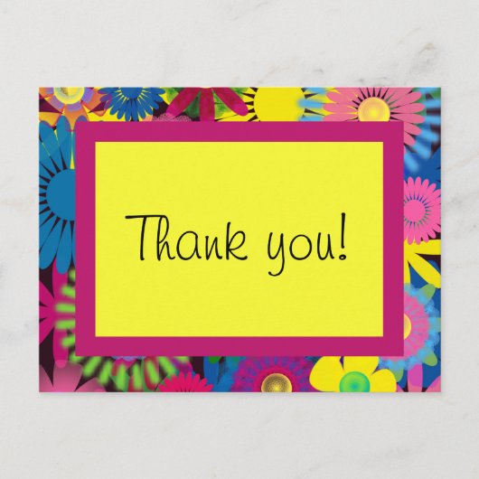 Fleurs colorées Fille Merci d'anniversaire Carte p (Devant)