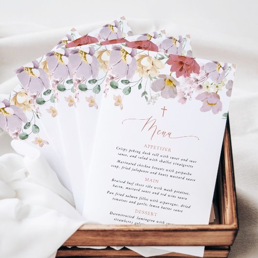 Fleurs Colorées, Fleurs Sauvages, Bohème, Menu de 