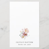 Fleurs Colorées, Fleurs Sauvages, Bohème, Menu de  (Dos)