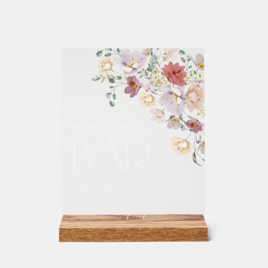 Fleurs colorées, Fleurs sauvages, Boho, Bar Mimosa (Recto)