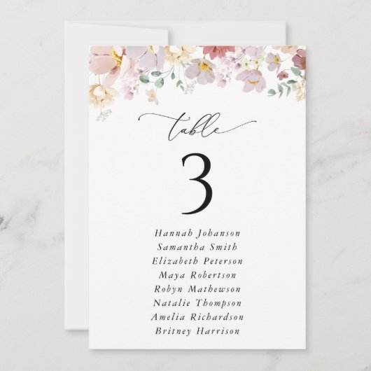 Fleurs colorées, Fleurs sauvages, Cartes de graphi (Dos)