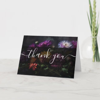Fleurs colorées foncées personnalisées Merci