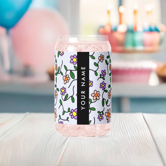 Fleurs Colorées, Fond Bleu, Noir (Insitu (Baby Shower))