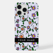 Fleurs Colorées, Fond Bleu, Noir (Verso)