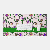 Fleurs Colorées, Fond Rose, Vert (Clavier et souris)