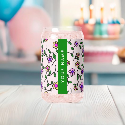 Fleurs Colorées, Fond Rose, Vert (Insitu (Baby Shower))