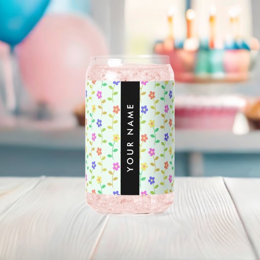 Fleurs Colorées, Fond Vert Clair, Noir (Insitu (Baby Shower))