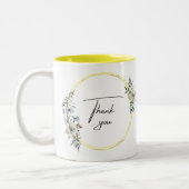Fleurs colorées illustrées Merci Mug (Gauche)