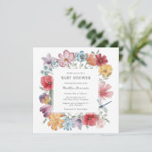 Fleurs colorées Invitation de douche nuptiale (Debout devant)