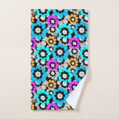 Fleurs colorées marguerites Bleu Turquoise Violet (Serviette à main)