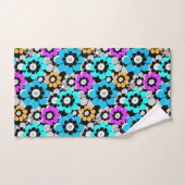 Fleurs colorées marguerites Bleu Turquoise Violet (Serviette à main)