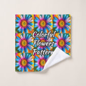 Fleurs colorées mignonnes Motif (Gant de toilette)