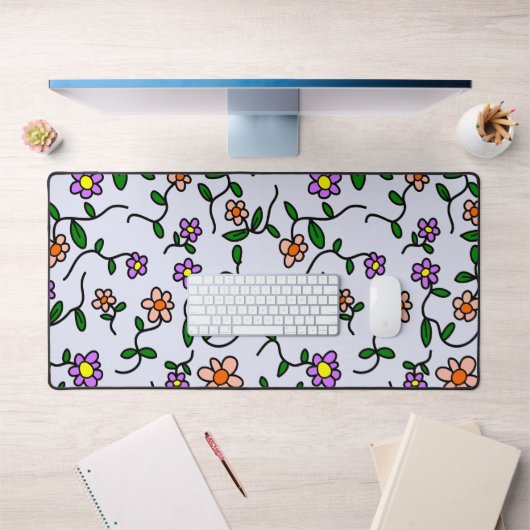 Fleurs colorées, Motif Floral, Verdure, Boho (Bureau 1)
