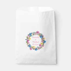 Fleurs colorées personnalisées Sacs de mariage fav