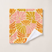 Fleurs colorées rétro (Gant de toilette)