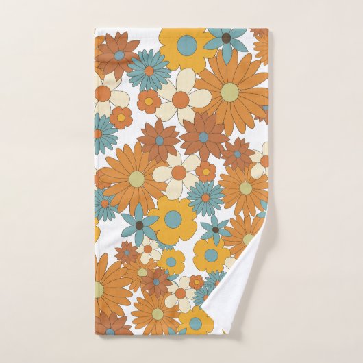 Fleurs colorées rétro Motif (Serviette à main)