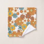 Fleurs colorées rétro Motif (Gant de toilette)