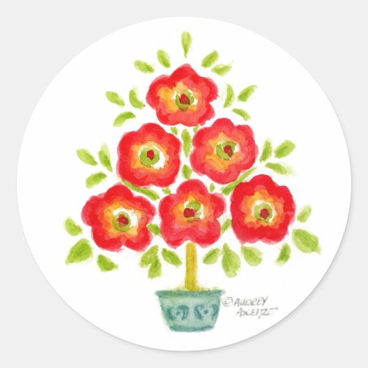 Fleurs colorées Stickers Arbre de Noël (Devant)
