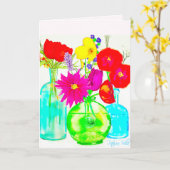 Fleurs colorées sur carte de note vierge (Fleur jaune)
