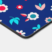 Fleurs Colorées sur Fond Bleu Foncé (Coin)