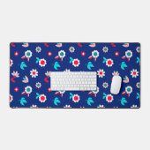 Fleurs Colorées sur Fond Bleu Foncé (Clavier et souris)