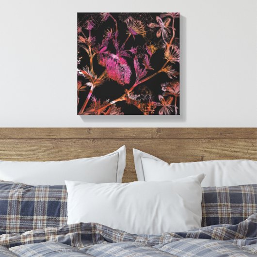 Fleurs colorées sur toile noire (Insitu(Chambre))