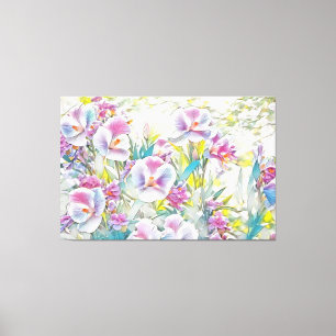 *~* Fleurs colorées TV2 toile étirée Impression