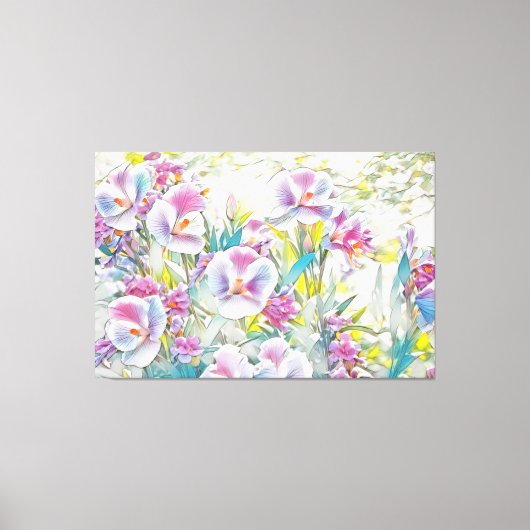*~* Fleurs colorées TV2 toile étirée Impression (Recto)