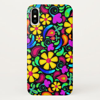 Fleurs colorées vives iPhone X Coque