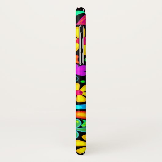 Fleurs colorées vives iPhone X Coque (Dos/Gauche)