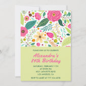 Fleurs Colorful Simple Invitations de 84e annivers (Devant)