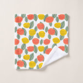 Fleurs corail et or (Gant de toilette)