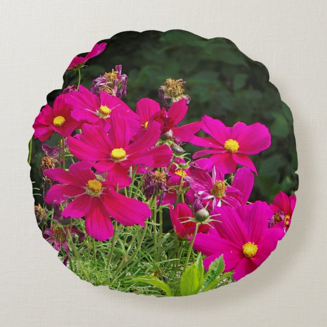 Fleurs Cosmo coussin rond (Devant)