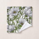 Fleurs cosmos blanches (Gant de toilette)