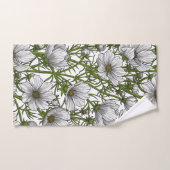 Fleurs cosmos blanches (Serviette à main)