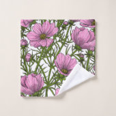 Fleurs Cosmos roses (Gant de toilette)