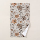 Fleurs Crème Orange Marron (Serviette à main)