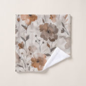 Fleurs Crème Orange Marron (Gant de toilette)